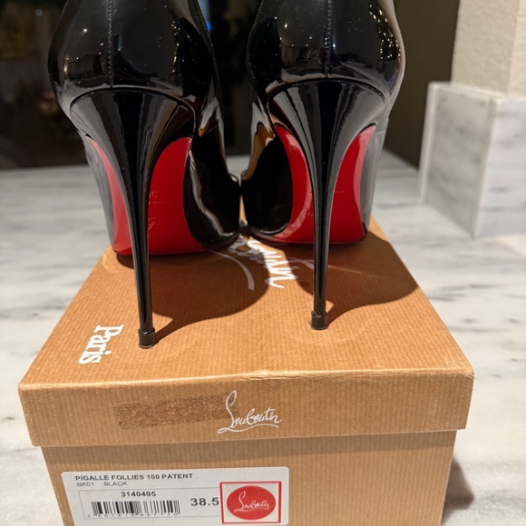 Christian Louboutin Pigalle Follies 100 – Black Patent Leather Pumps - Picture 8 of 8